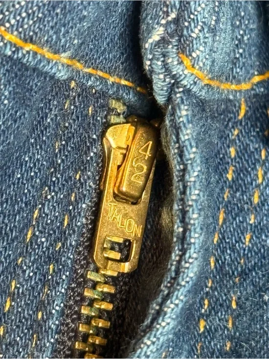 Vintage OshKosh Jeans USA Union Tag Talon Zip High Rise Dark Wash Straight Leg - Picture 4 of 12